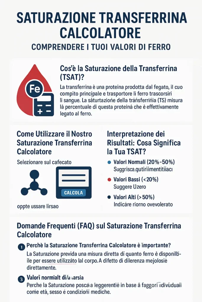 Saturazione Transferrina Calcolatore Info